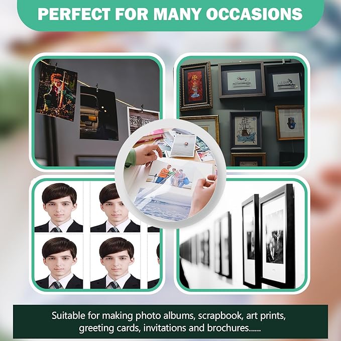 Ultra-Premium Glossy RC Photo Paper, Professional and Heavyweight Metallic Resin Coated Photo Paper, Pigment and Dye Inkjet Printer Suitable, Waterproof, 8x10, 50 Pack