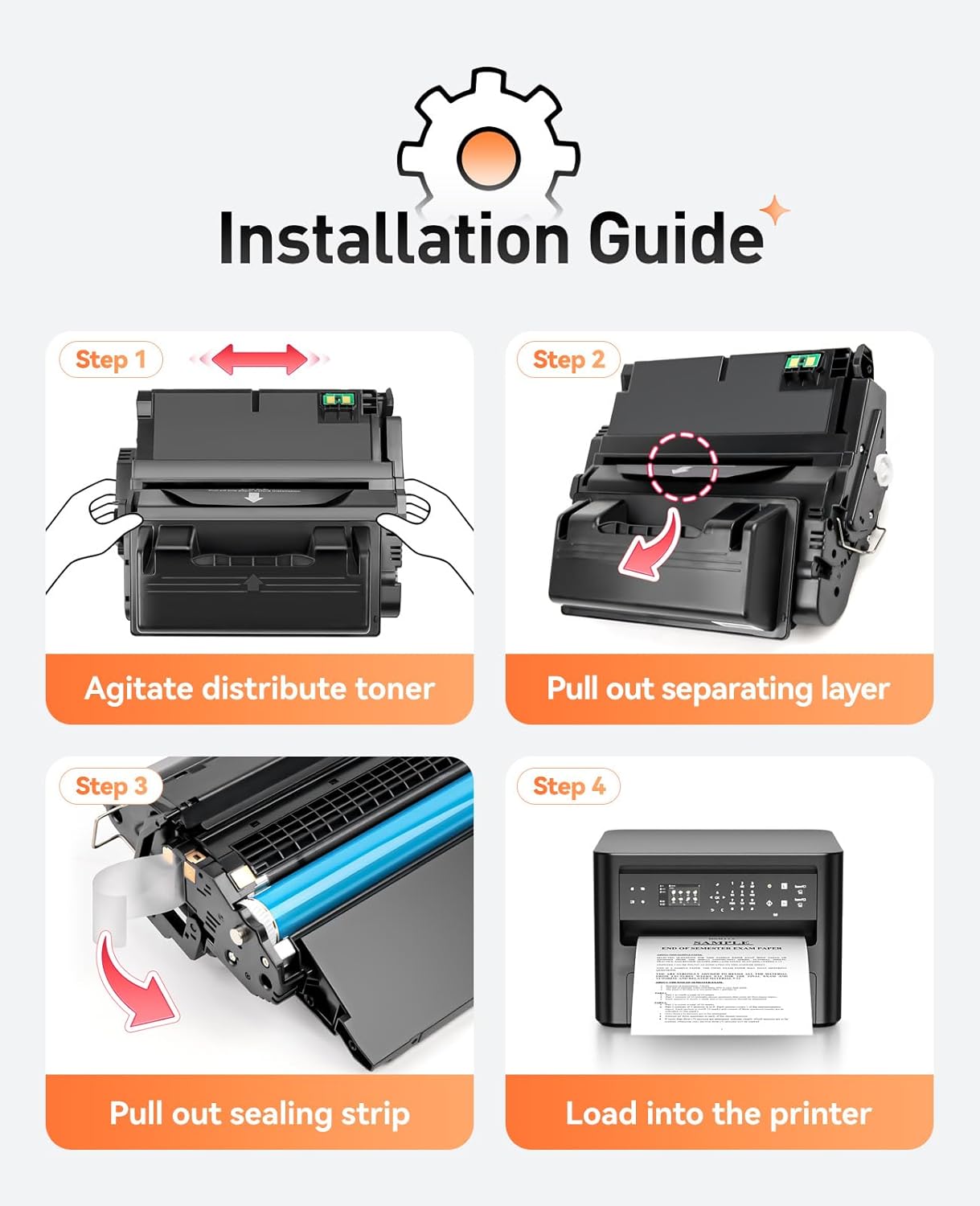 42X Black Toner Cartridge 1-Pack High Yield with Chip Replacement for HP 42X Q5942X Q1338A Cartridges Compatible with HP Laser Jet Pro MFP 4250 4220N 4250DTN 4350N 4350DTN 4300DTNSL 4345MFP Printer