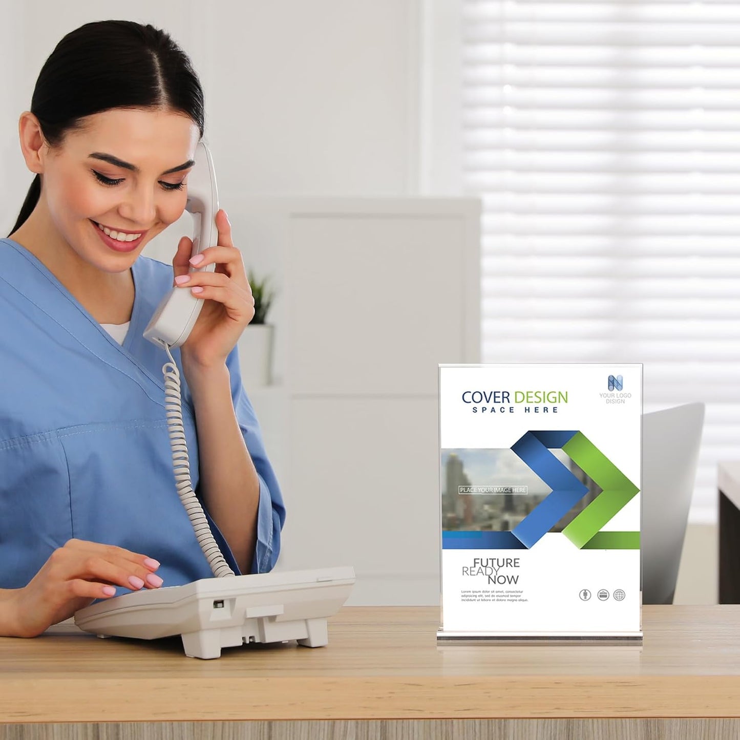 Acrylic Sign Holder 8.5 x 11, 3 Pack Clear Double Side T Shape Acrylic Table Sign Stands for Displaying, Flyer Holder Paper Card Holder for Office Business Store Restaurants