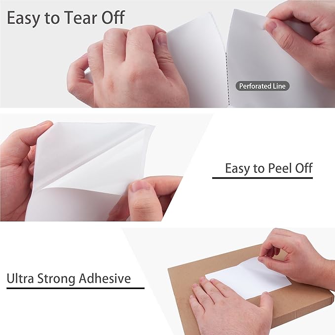 L LIKED 5000 Fanfold 4 x 6 Thermal Labels, with Perforated Line Shipping Labels, Compatible with Zebra & Rollo Printer, White, Commercial Grade