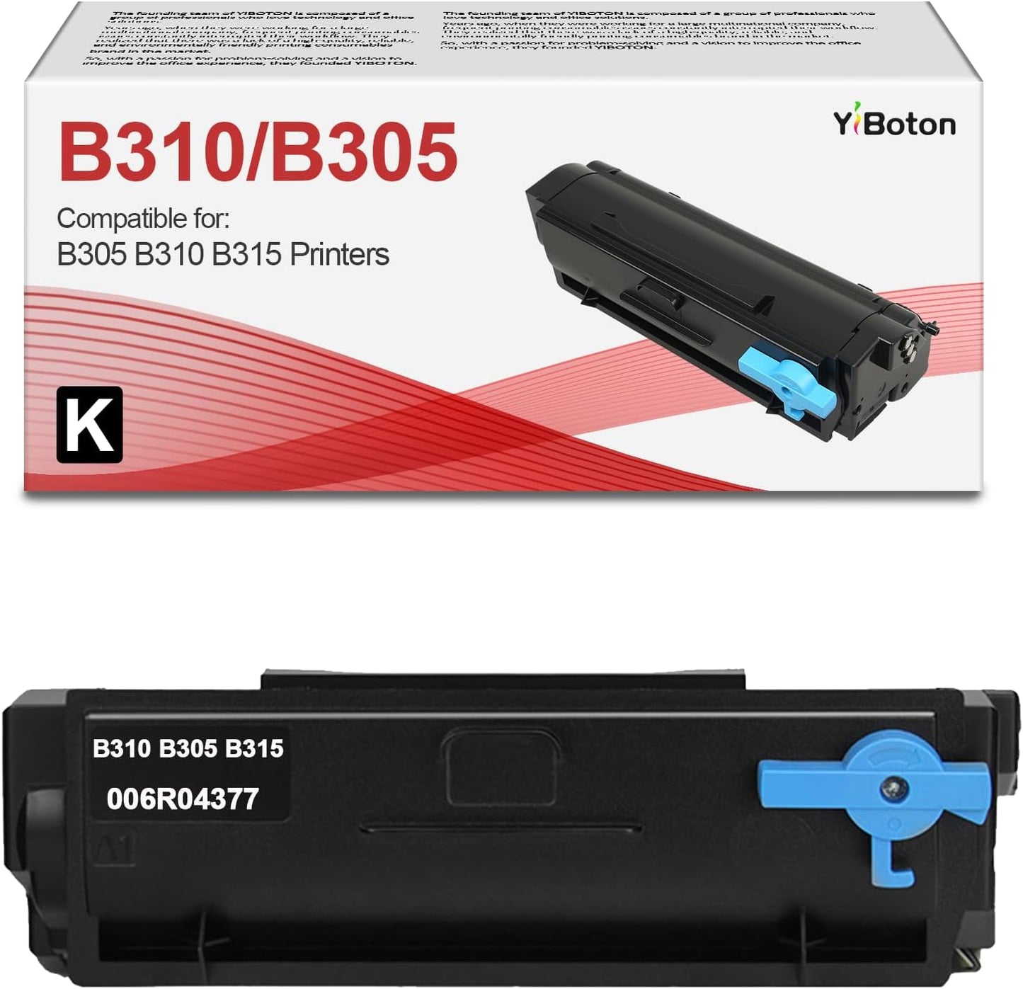 B305 B310 B315 Black Toner Cartridge (with New Chip) Replacement for Xerox 006R04376 006R04377 006R04378 Toner Cartridge Compatible for Xerox B305 B310 B315 Printer (8000 Pages)