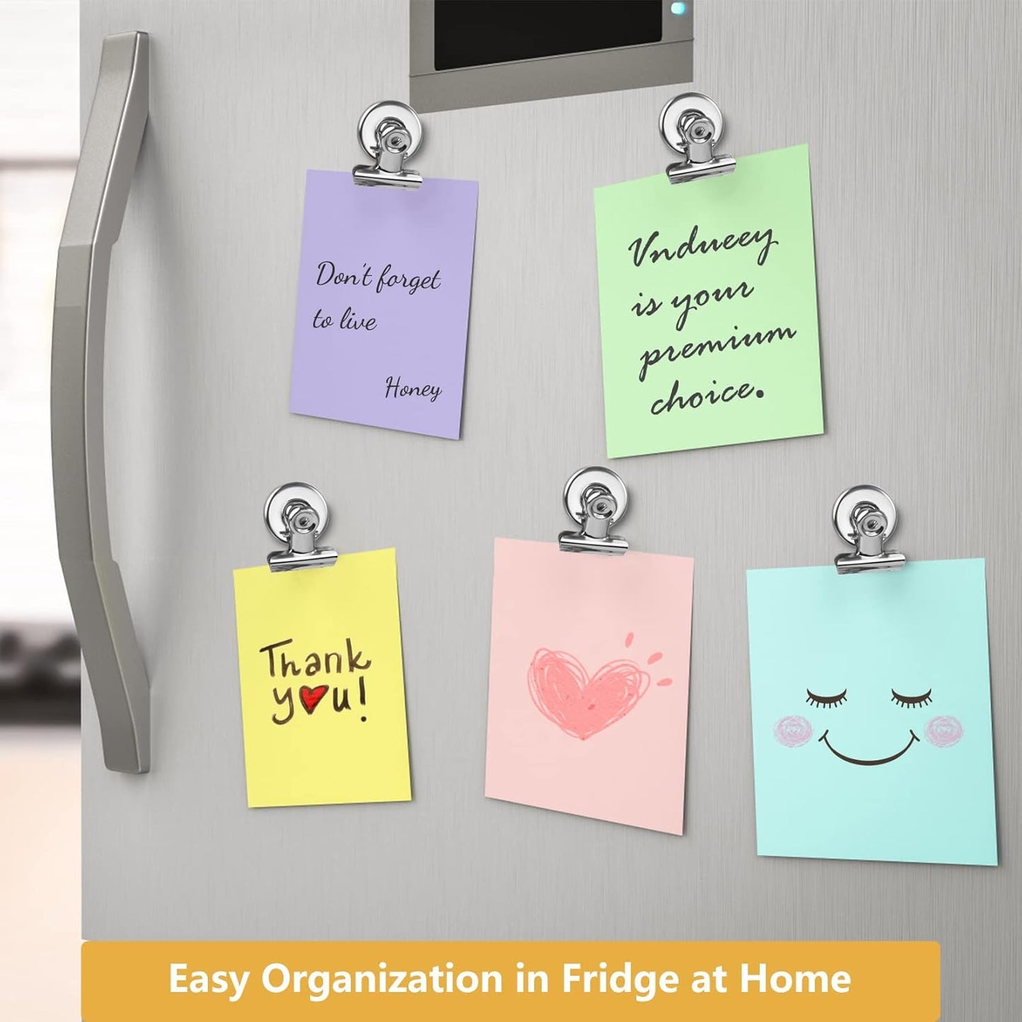 VNDUEEY 20 Pack Silver Magnetic Clips for Refrigerator, Strong Fridge Magnets Heavy Duty Magnet Clips Whiteboard Magnets, Magnetic Clips for Home School Office