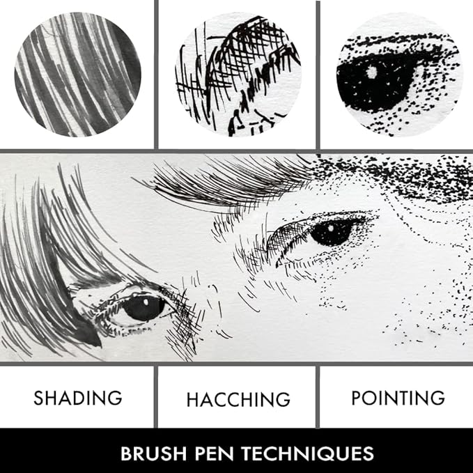 Kuretake Zig Inktober pen set, for Illustration, Manga Drawing, Lettering and Calligraphy, Professional Artist, Made in Japan (Basic No.3(5pcs.))