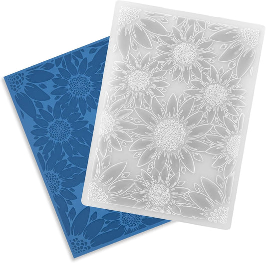 3D Plastic Embossing Folder Template Stereoscopic Sunflower Texture Fades Embossing 5x7 Inch for Card Making DIY Scrapbooking Paper Crafting Handmade Crafts Arts Supplies Polymer Clay Decoration