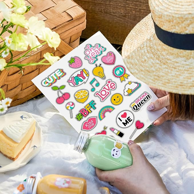 Gwybkq Sticker Paper Printable Vinyl for Inkjet Printer, 50 Sheets Glossy White Waterproof Labels