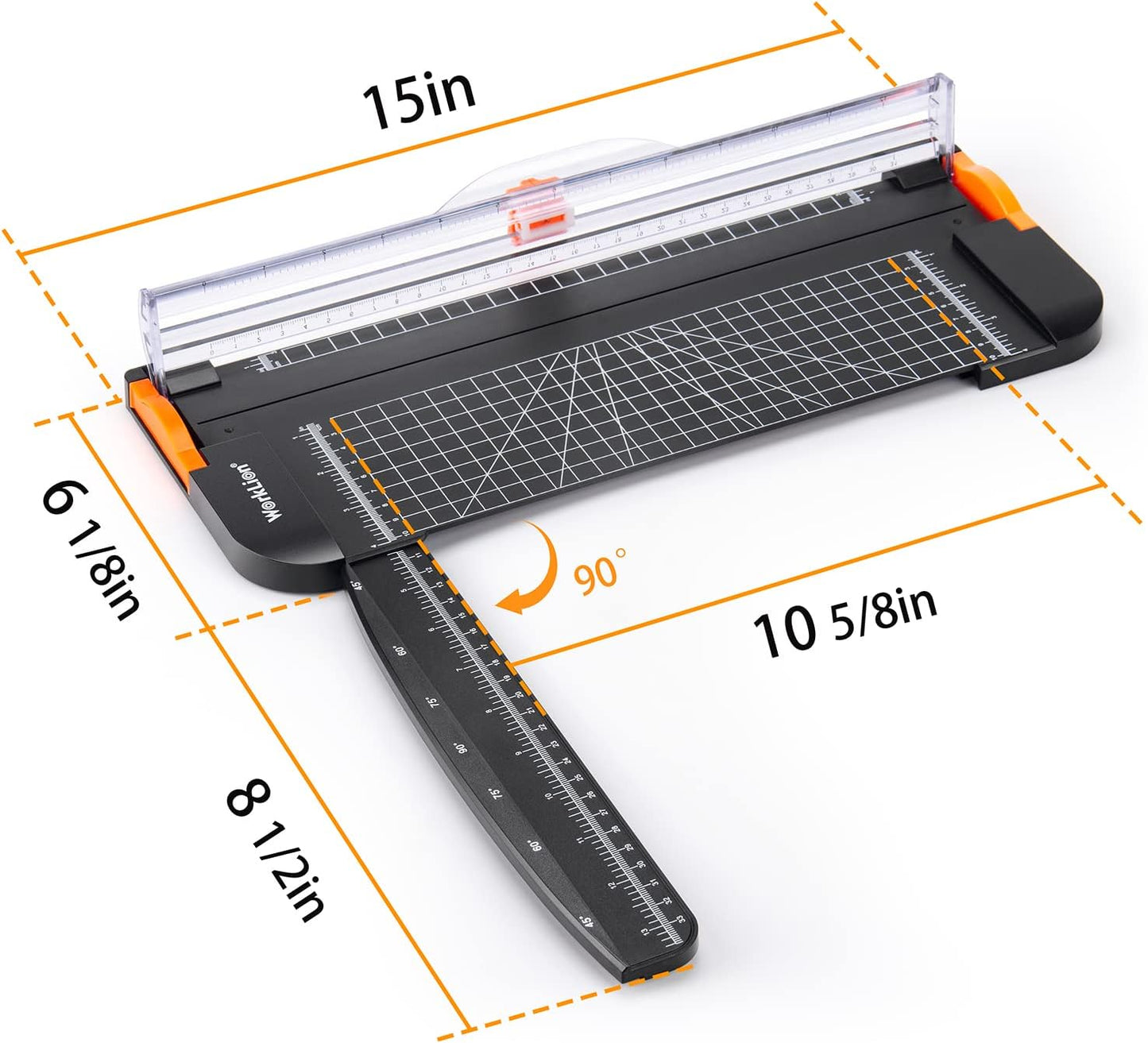 WORKLION Paper Cutter - A4 Paper Craft Cutter with Security Blade for Cut Gift Card, Coupon, Label, Cardstock, Photo, 12 inch Black Office Paper Trimmer