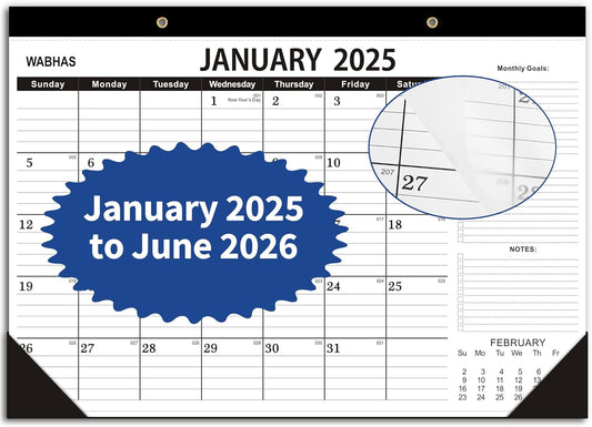 Desk Calendar 2025-2025 Calendar -18 Months-January 2025-June 2026,Desk Calendar 2025 with to-do List,Thick Paper,2025 Desk Calendar 17" x 12" For Planning Use for Home or Office.