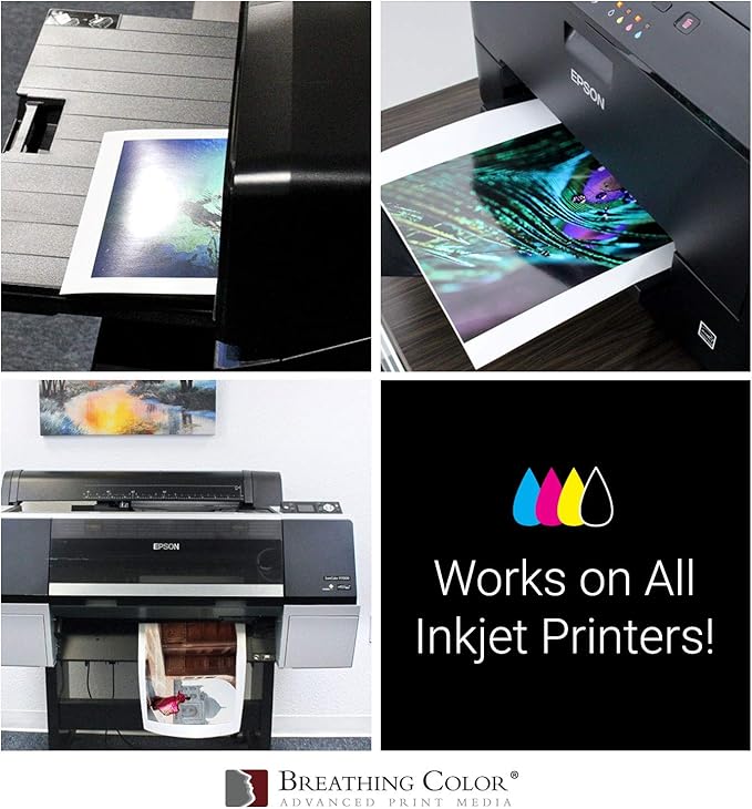 Vibrance Gloss Photo Printer Paper 10 mil 255 gsm Glossy Finish Premium Photo Paper Sheets 13 inches x 19 inches 50 sheets Works with All Inkjet Printers Including Professional Makes and Models