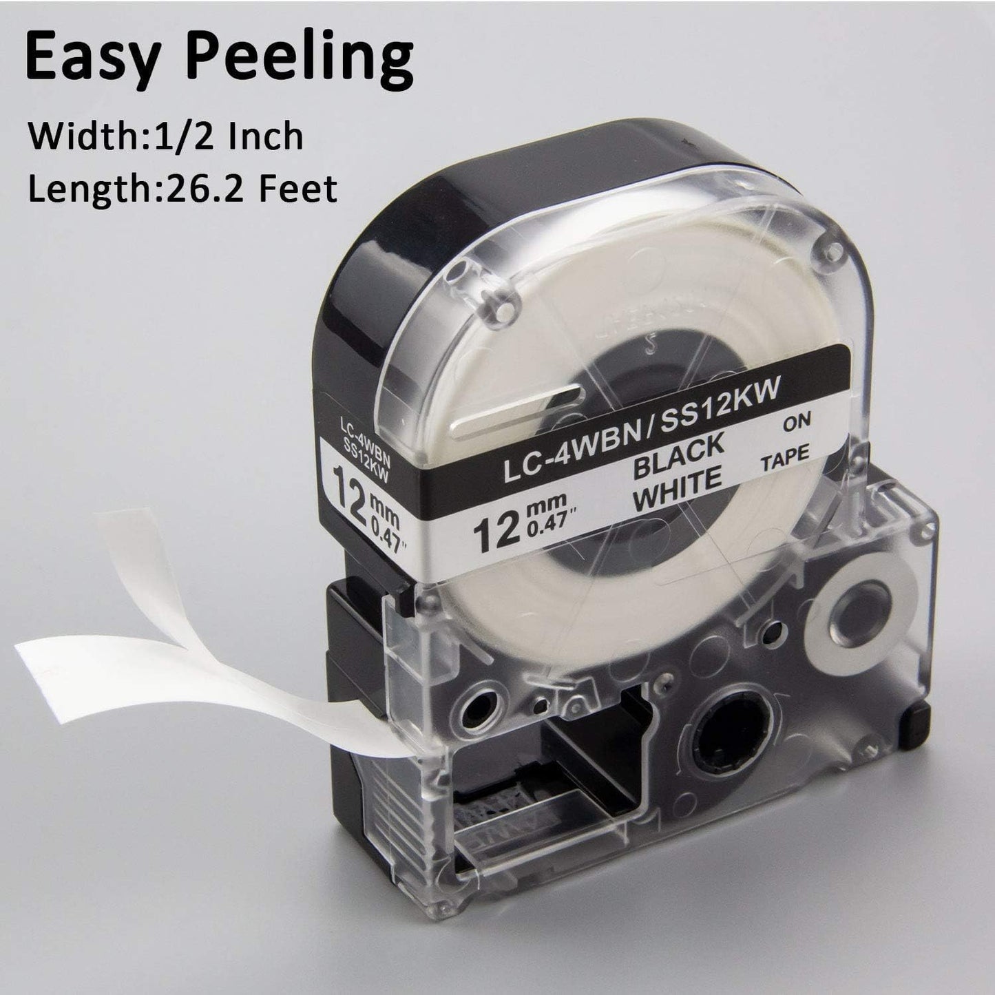 Pristar 5-Pack Compatible for Epson 12mm 0.47" Label Tape LK-4WBN SS12KW LK-4LBP LK-4RBP LK-4YBW LK-4GBP Color Refills Work for Epson LabelWorks LW-300 LW-400 LW-500 LW-600P LW-700 LW-900P Label Maker