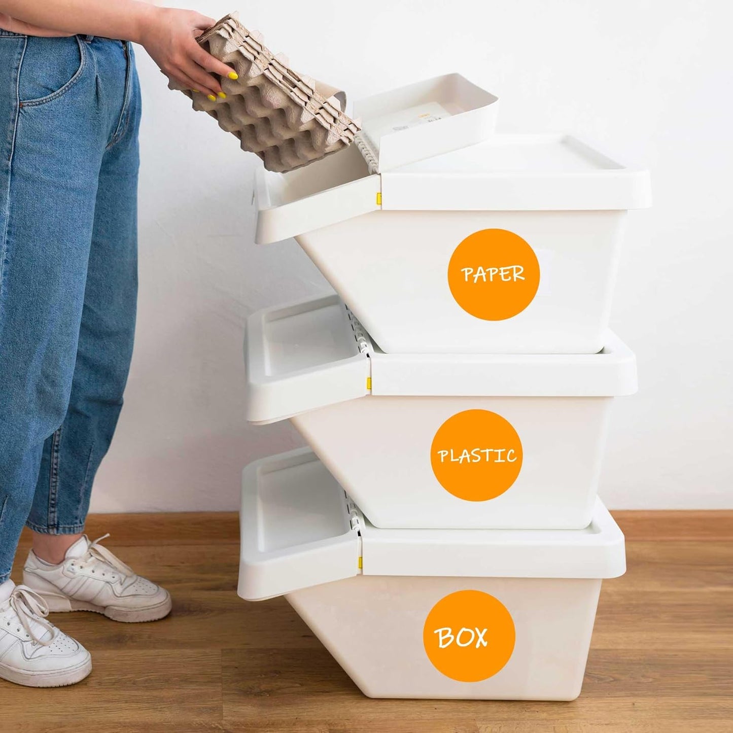 PARLAIM 3”Color Coding Labels Stickers,4Rolls/2000per Dispenser Box Round Adhesive Circle Dot Stickers for Inventory Office Home (Orange)