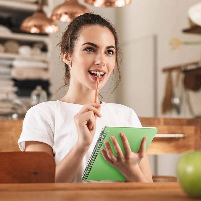 Yahenda 4 Pcs Spiral Notebook Bulk A5 Journal Lined 8.3'' x 5.5'' Writing Composition Paper Small Notepad Subject Notebook for Students Office Business Back to School Supplies (Pastel Colors)