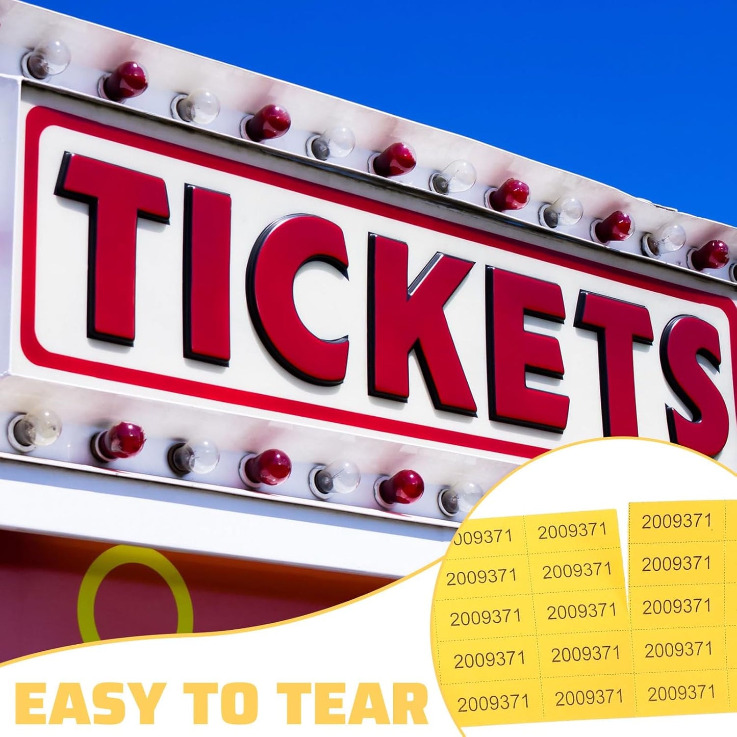 Kosiz 2000 Sheets Raffle Ticket 25 Bid Chinese Auction Tickets Tricky Tray Basket Raffle Sheets for Back to School Class Rewards Carnival Door Prizes Events(Dark Yellow, Red, Lake Blue, Dark Green)