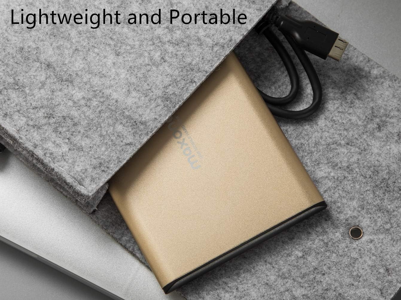 Maxone 1TB Ultra Slim Portable External Hard Drive HDD USB 3.0 Compatible with PC, Laptop, Gold