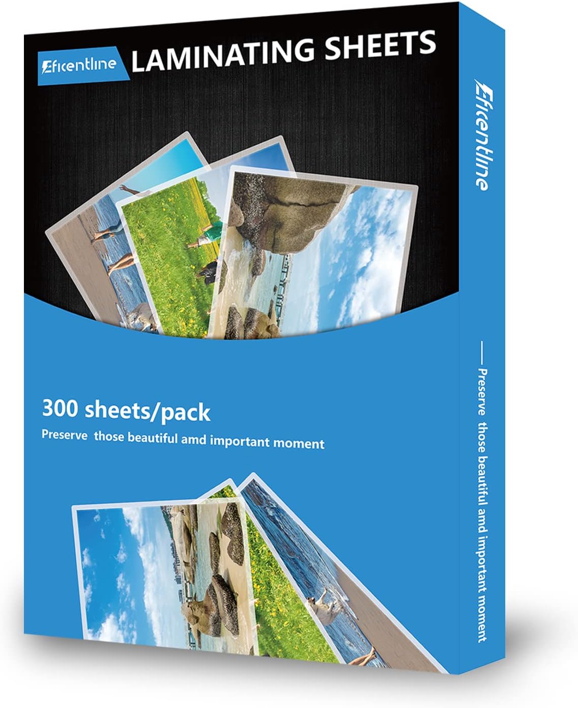300 Pack 3 Mil Thermal Laminating Pouches, Plastic Laminating Sheets, 9 x 11.5 Inch, 5 x 7 Inch, 4 x 6 Inch, 3.7 x 5.3 Inch, 2.2 x 3.7 Inch for Letter, Photo, Note, ID Badge and Business Card Sizes