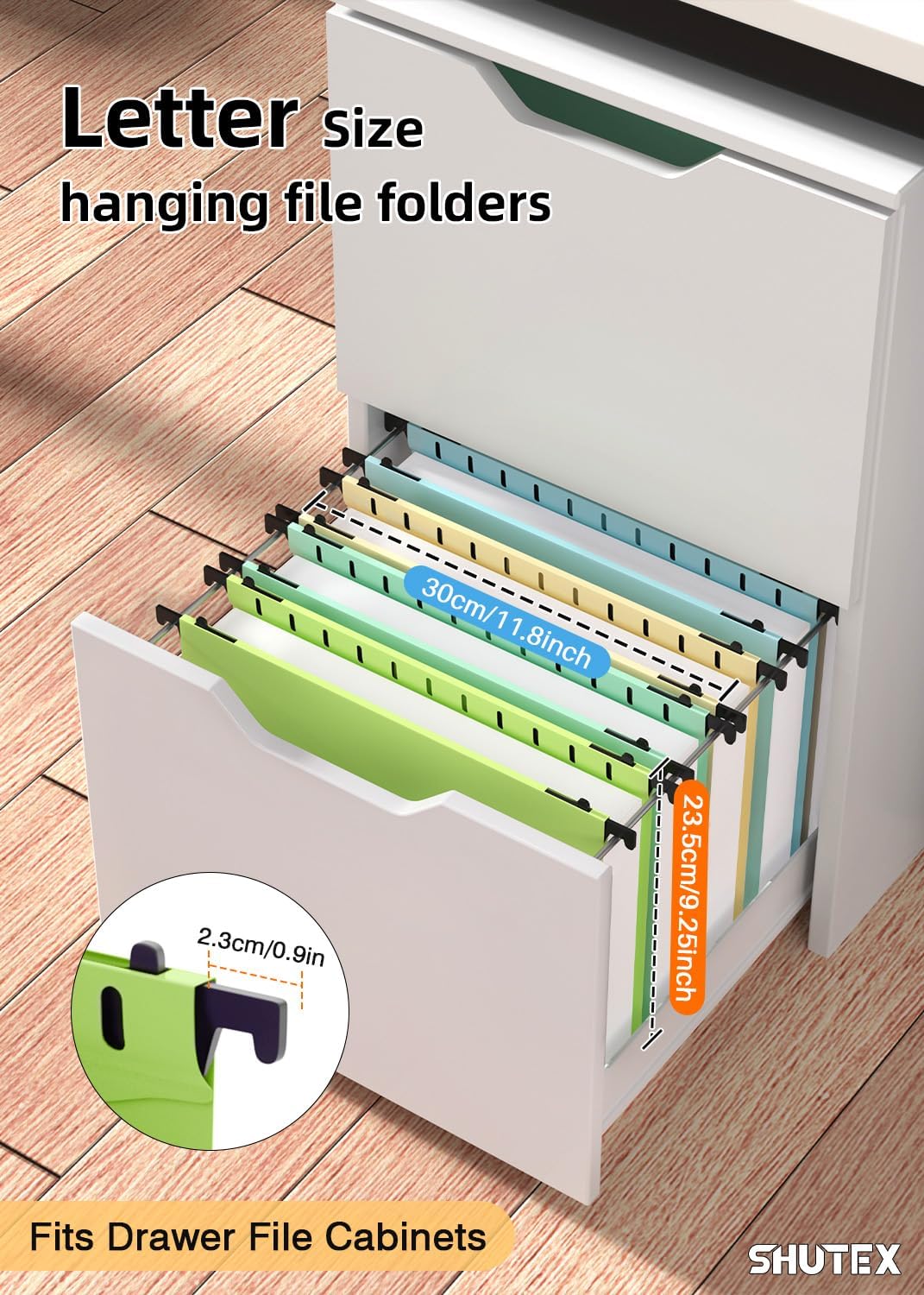 Extra Capacity Plastic Hanging File Folder,12 Pack Reinforced Hang Folders Letter Size,Heavy Duty 2 Inch Expansion,Filing Cabinet Folders,for Bulk Files, Medical Charts, Pastel Colors