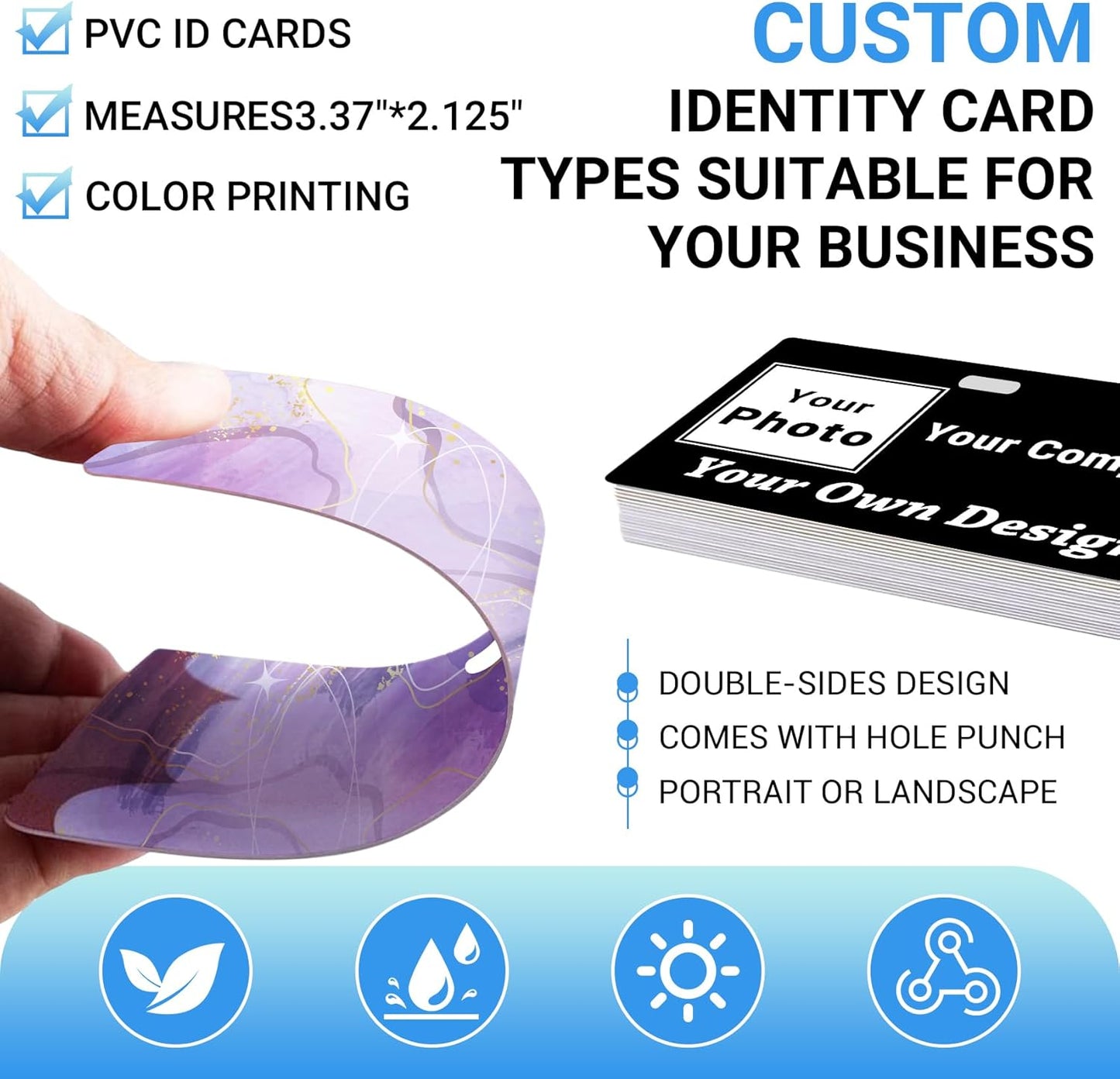 Custom Id Badge Custom Id Card Identification Badges Customizable Personalized Name Badge Customize Name Tag Photo Logo Employee Work Office Volunteer Customized Personal (Vertical-4)