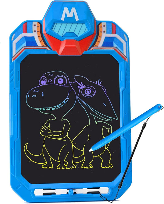 10 Inch LCD Writing Tablet for Kids – Masked Warrior & Captain M Hero, Erasable Doodle Board Drawing Pad, Travel Educational Toy for Toddlers 3-8, Birthday Boys & Man (Blue)