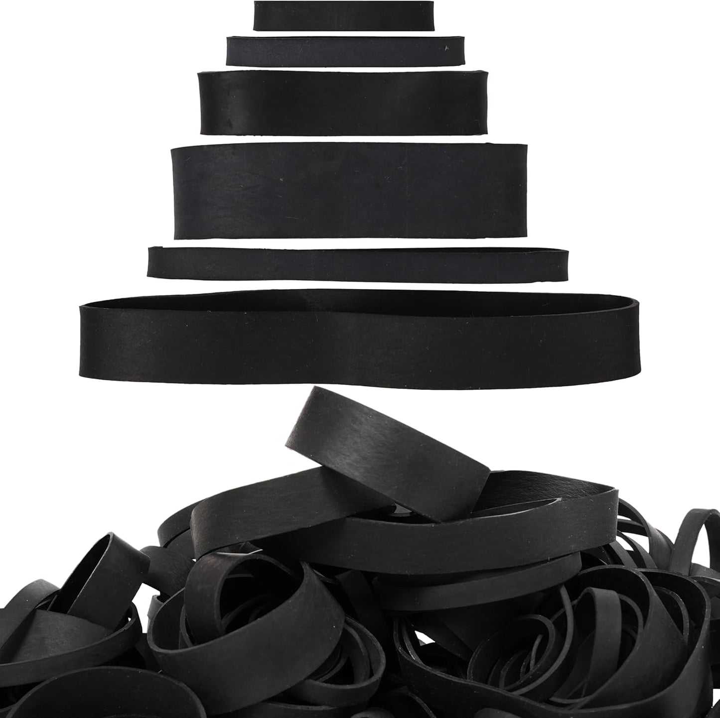 65Pcs Rubber Bands Assorted Sizes Black 6 sizesMixed wide Elastic Bands for for Survival Office Supply Tactical Rubber Bands