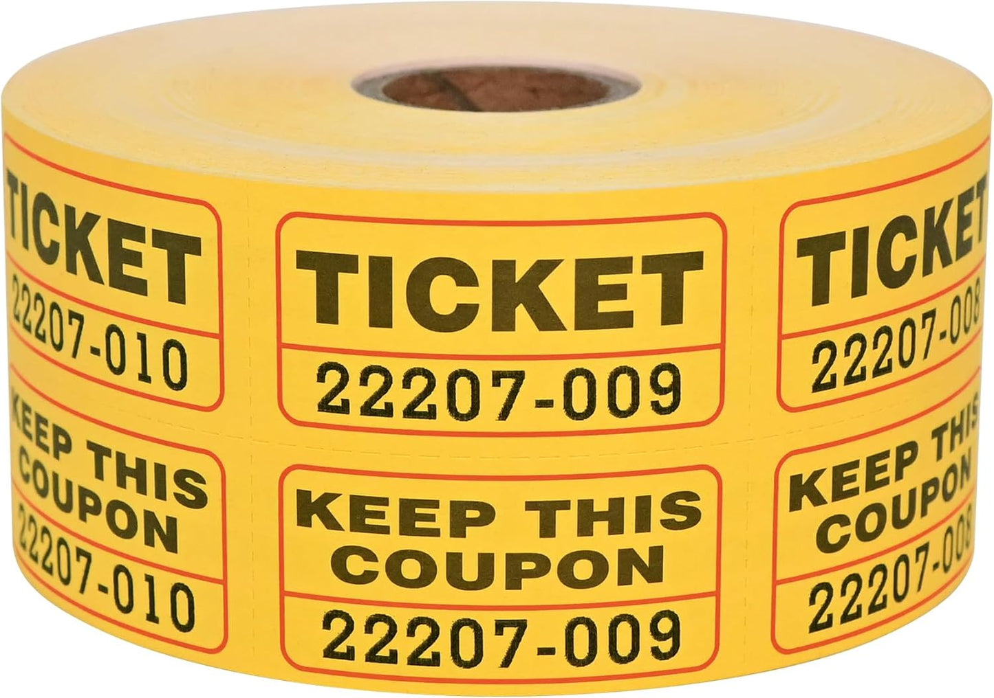 L LIKED Fluorescence Raffle Tickets Double Roll 1000 Tickets Neon Orange High Light 50/50 Tickets for Event,Raffle,Fundraiser, LD-RTDN2X2-1000Orange