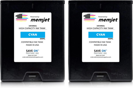 Quadient Memjet M5K250-N Compatible High Capacity Cyan Printer Ink Tank (500ml) - Printer Ink Cartridge for Mach Series Quadient & Hasler Printers - Fade-Resistant Replacement Inkjet Printer Ink