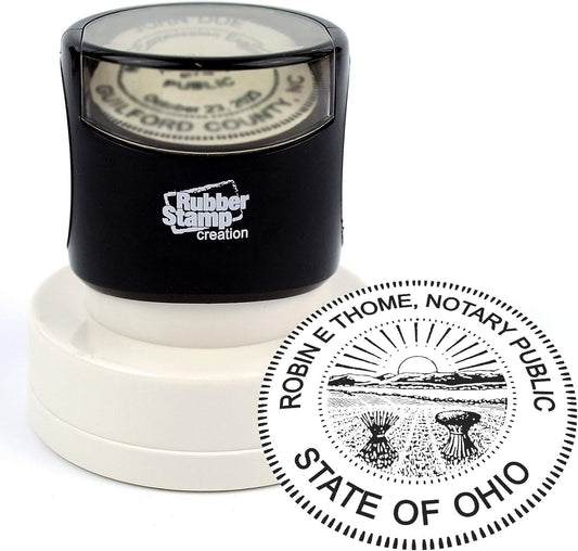 MaxMark Round Notary Pre-Inked Stamp for State of Ohio