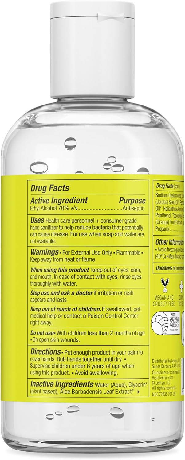 Medical Grade Hand Sanitizer Gel - 97% ORGANIC - 8 FL.OZ. Flip-Top (PACK OF 2)