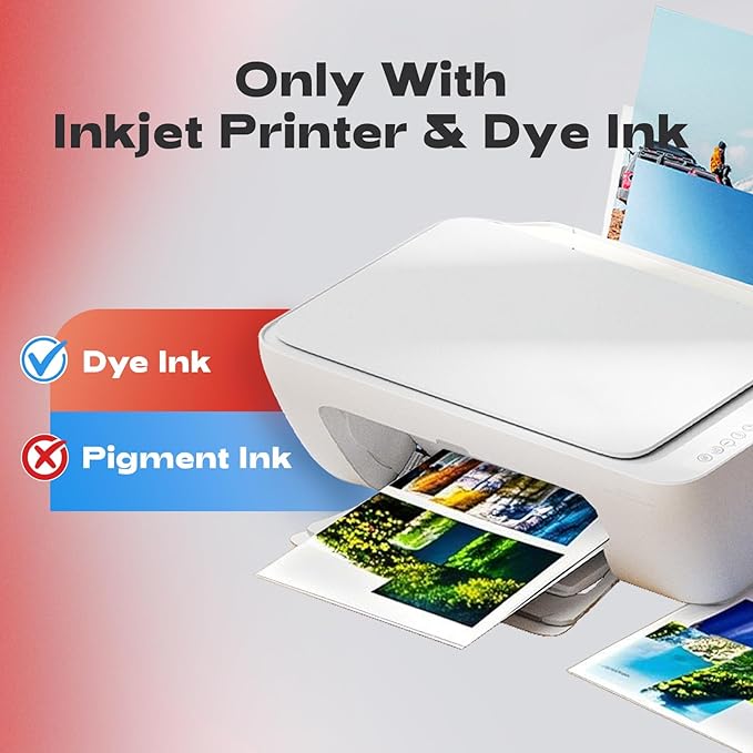 220 Sheets Photo Paper Glossy Inkjet 8.5x11 44lb 160Gsm A4 Letter Size Suitable for All Dye Ink Printers