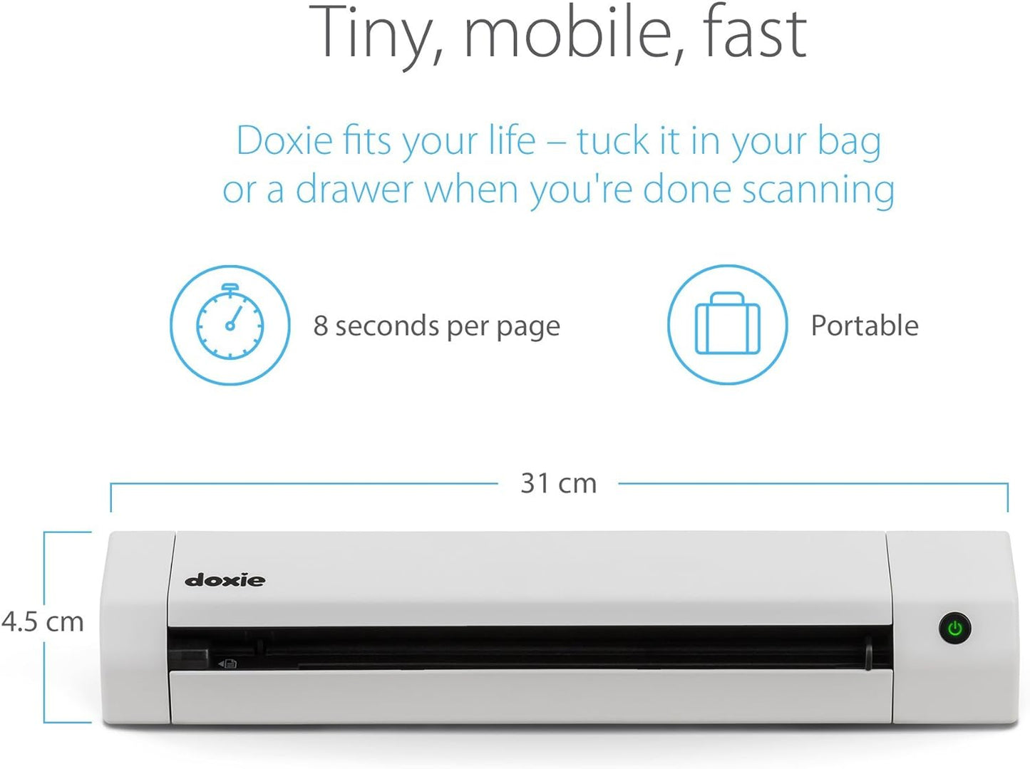 Doxie Go SE - The Intuitive Portable Document Scanner with Rechargeable Battery and Easy Software for Home, Office, or Work from Home