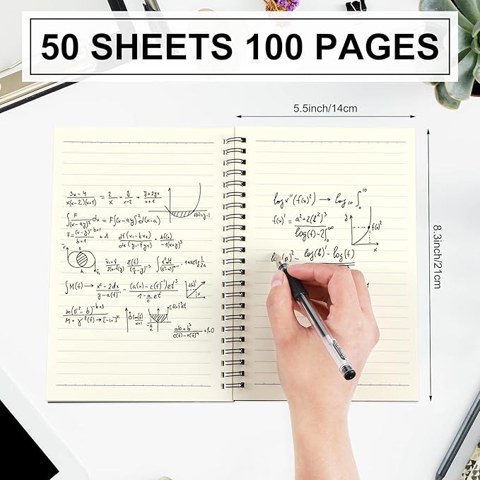 Yahenda 54 Pcs Spiral Notebook Bulk A5 Journal Lined 8.3'' x 5.5'' Writing Composition Paper Small Notepad Subject Notebook for Students Office Business Back to School Supplies (Black)