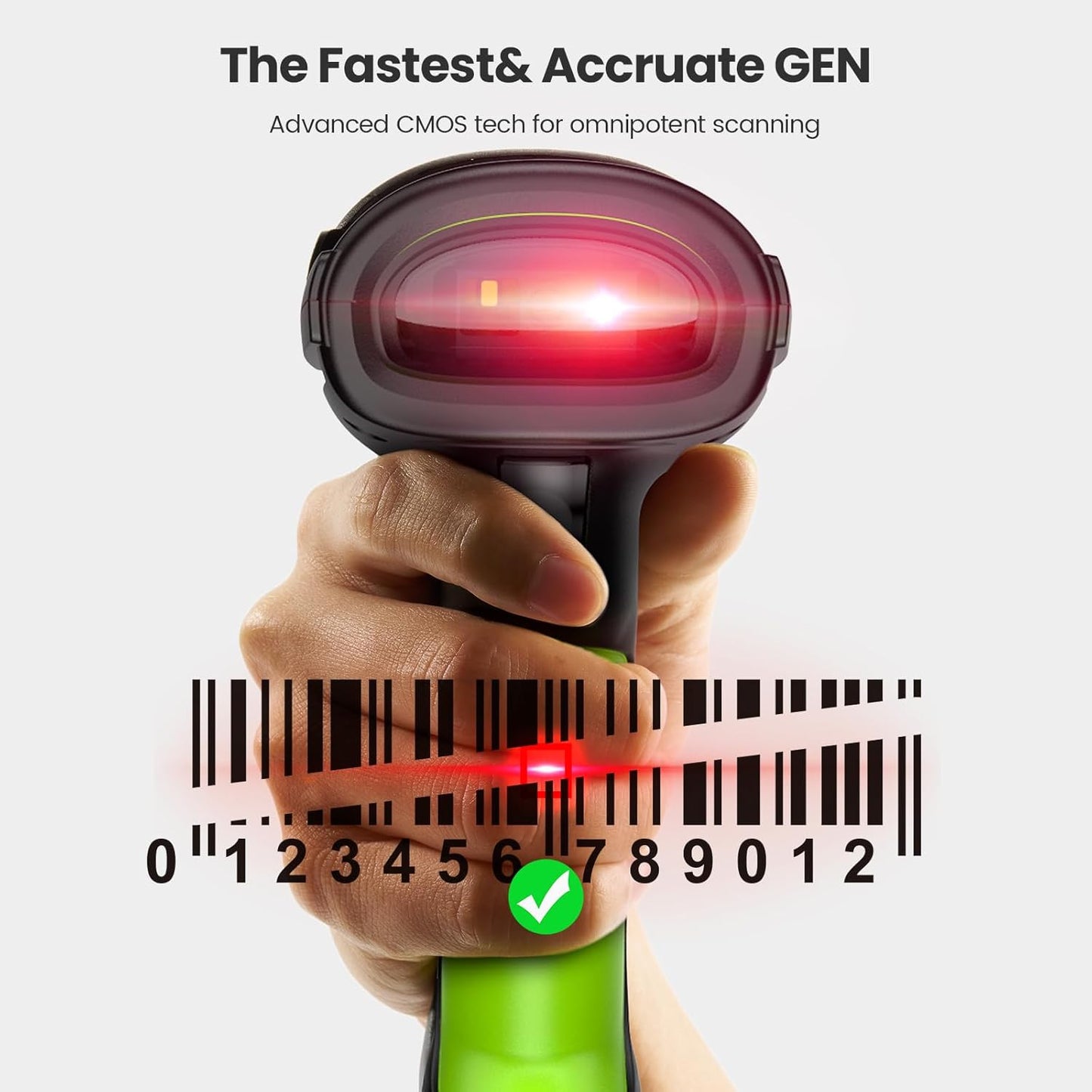 Eyoyo 2D QR Industrial Barcode Scanner with Wireless Charging Stand, Rugged Heavy Duty & IP65 Waterproof 3-in-1 Bluetooth & Wireless & USB Hands-Free Barcode Reader for Laptop Desktop Tablet Android