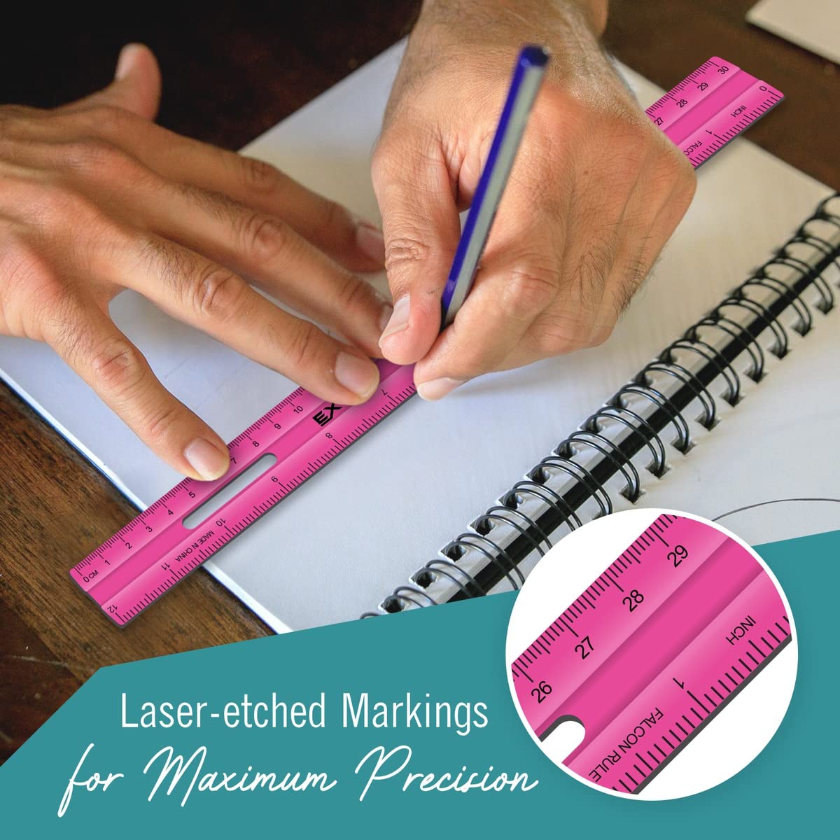 Clear Plastic Rulers 12 Inch, Rulers Bulk for Classroom Assorted Colors 10 Count Metric and Inches Ruler, Shatterproof Ruler 12 Inch