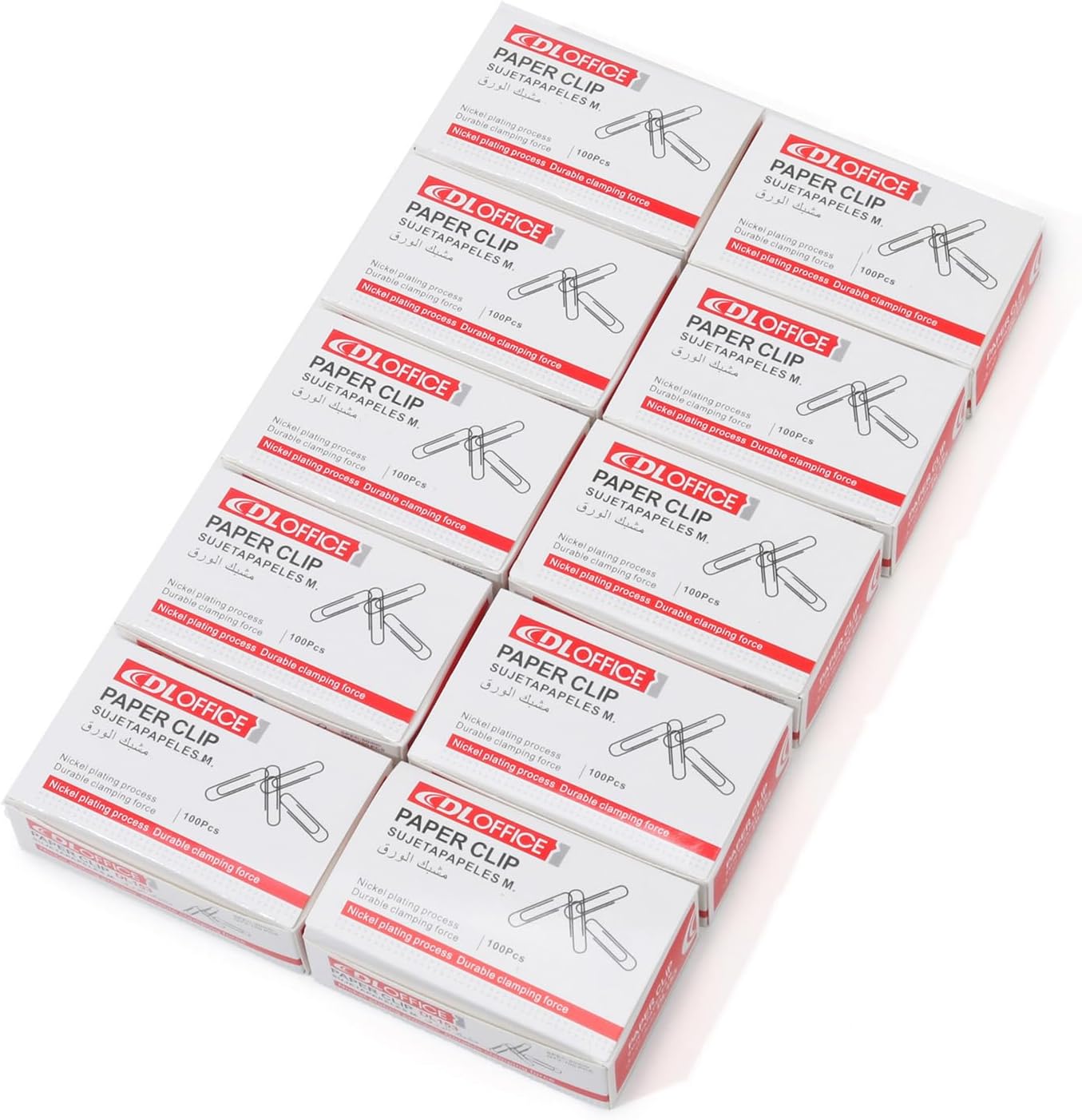 Medium Paper Clips - 1000 Pieces (10 Boxes of 100 Each) - Silver Standard Size 1.25IN - Office & School