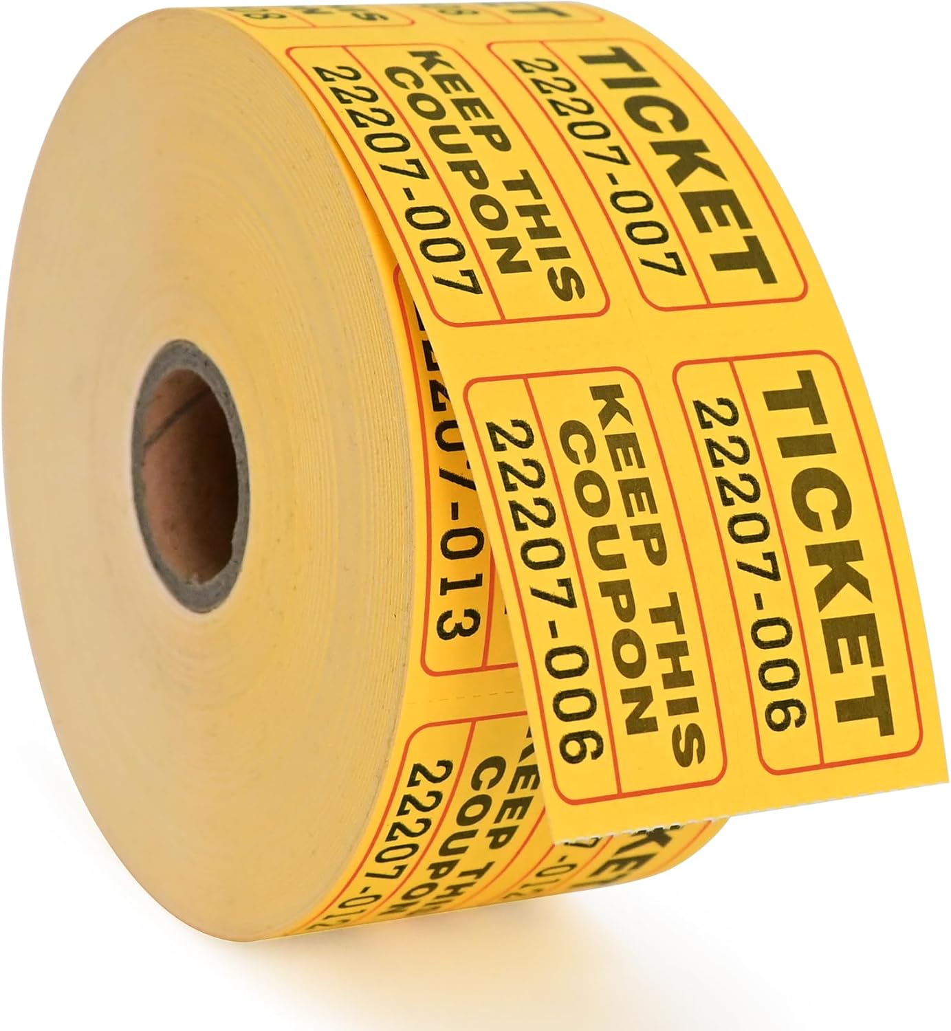 L LIKED Fluorescence Raffle Tickets Double Roll 1000 Tickets Neon Orange High Light 50/50 Tickets for Event,Raffle,Fundraiser, LD-RTDN2X2-1000Orange