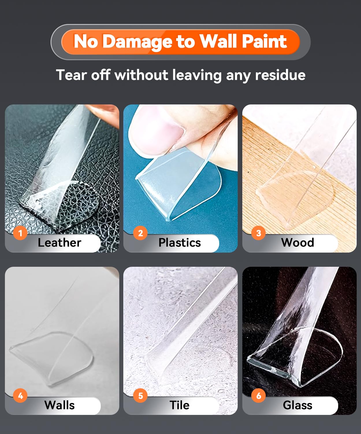 Large Mounting Putty No Trace, Museum Double Sided Tape Glue Adhesive Dots Clear Sticky Tack, Non-Toxic Picture Hanging Adhesive, 0.39 x 0.78 in (252 Pcs)