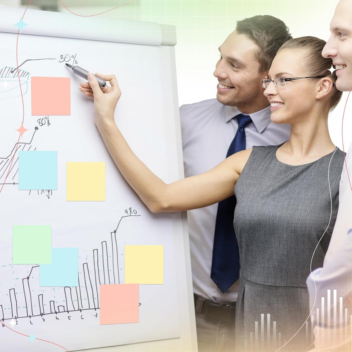 Thenshop 24 Sets Full Adhesive Sticky Notes 3x3 Inches Sticky Notes Adhesive Memo Self-Stick Pads Back to School Supplies Easy to Post for Teacher Coworkers Office 80 Sheets/pad(Colorful,Unlined)