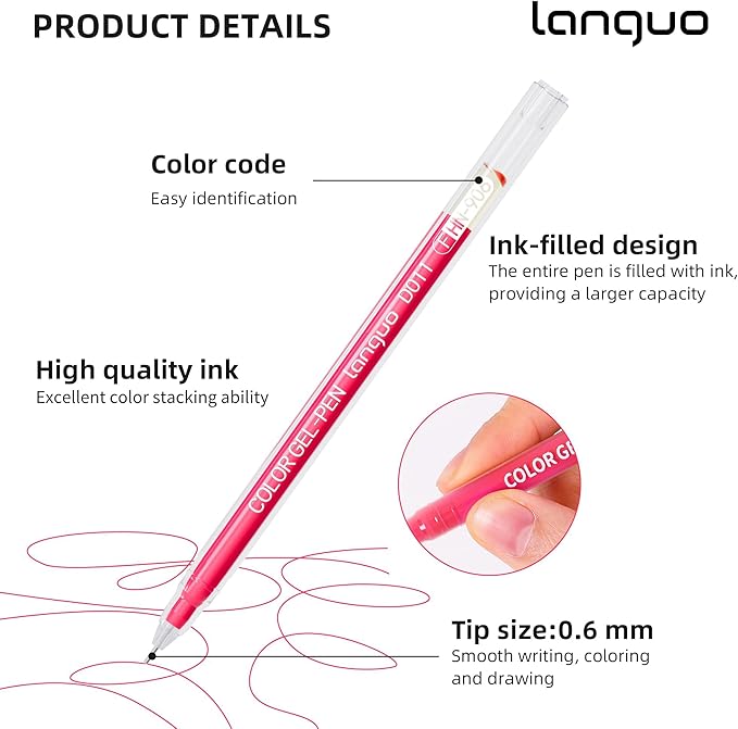 Gel Pens for Adult Coloring Books, 72 Colors Set Gel Colored Pens Marker, Perfect Gel Pens for Adult Drawing Doodling Journaling, Art Supplies and DIY Crafts