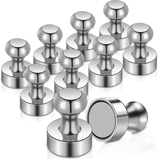 10Pack Fridge Magnet, Push Pin, Strong Rare Earth Magnets for Whiteboard Refrigerator, Small Neodymium for Kitchen Home