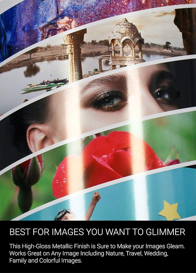 Vibrance Metallic Photo Printer Paper 10 mil 255 gsm Premium Photo Paper Roll 3in Core 36 inches x 100 feet Works with Most Inkjet Printers Including Professional Makes and Models Like Epson Canon HP