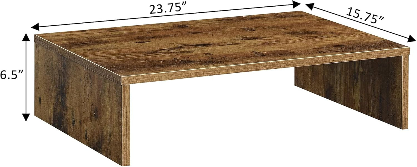 Convenience Concepts Designs2Go Small TV Riser 23.75", for TVs up to 26" - Contemporary TV or Computer Riser for Living Room, Modern Office, Den, Barnwood