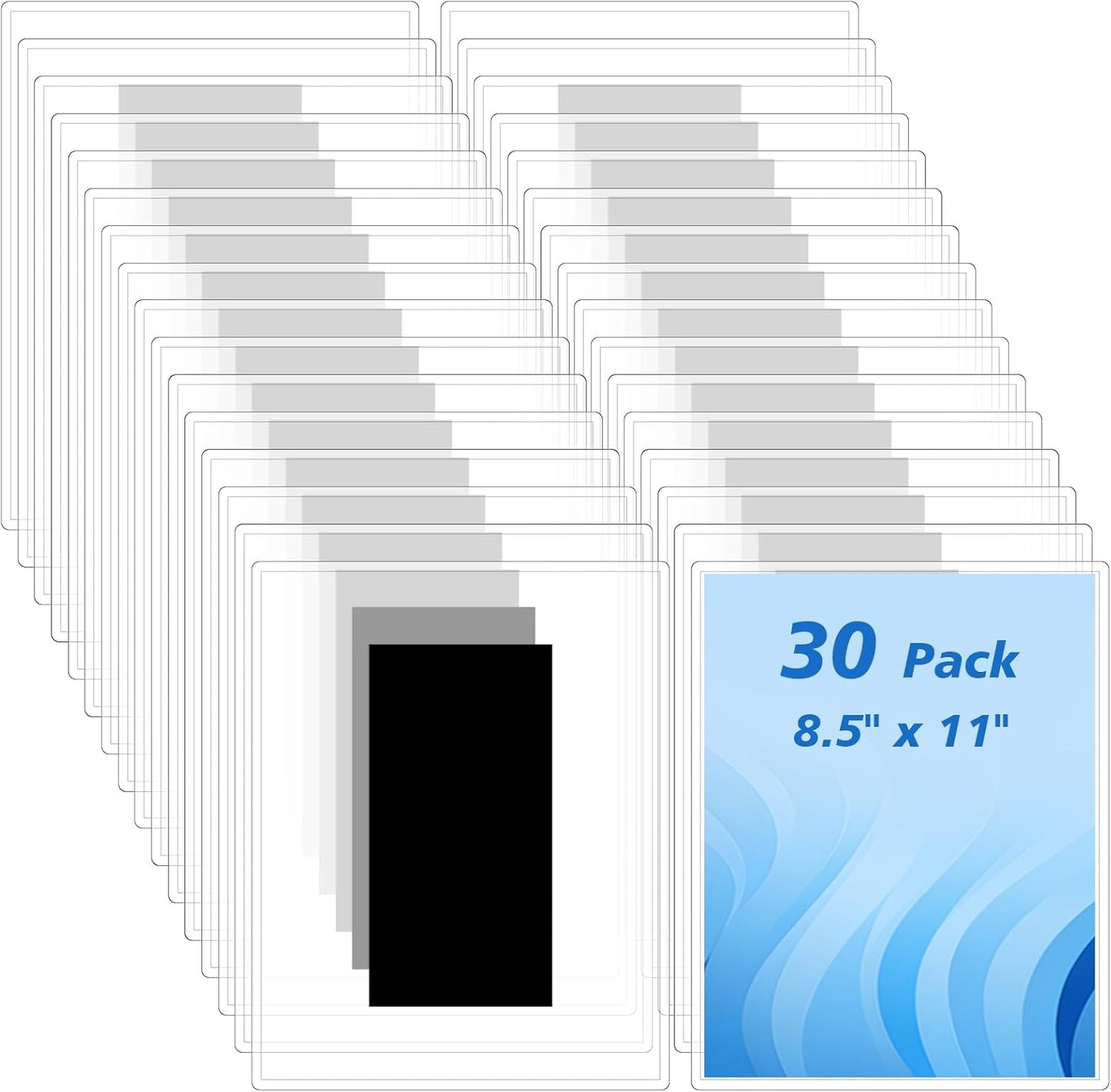 Honoson 30 Pack 8 1/2”×11” Magnetic Sign Holder Magnetic Document Holders Clear Plastic Frames for Letter Size Posters Locker/refrigerator, Home, Office, School, Children Artwork and Business Etc