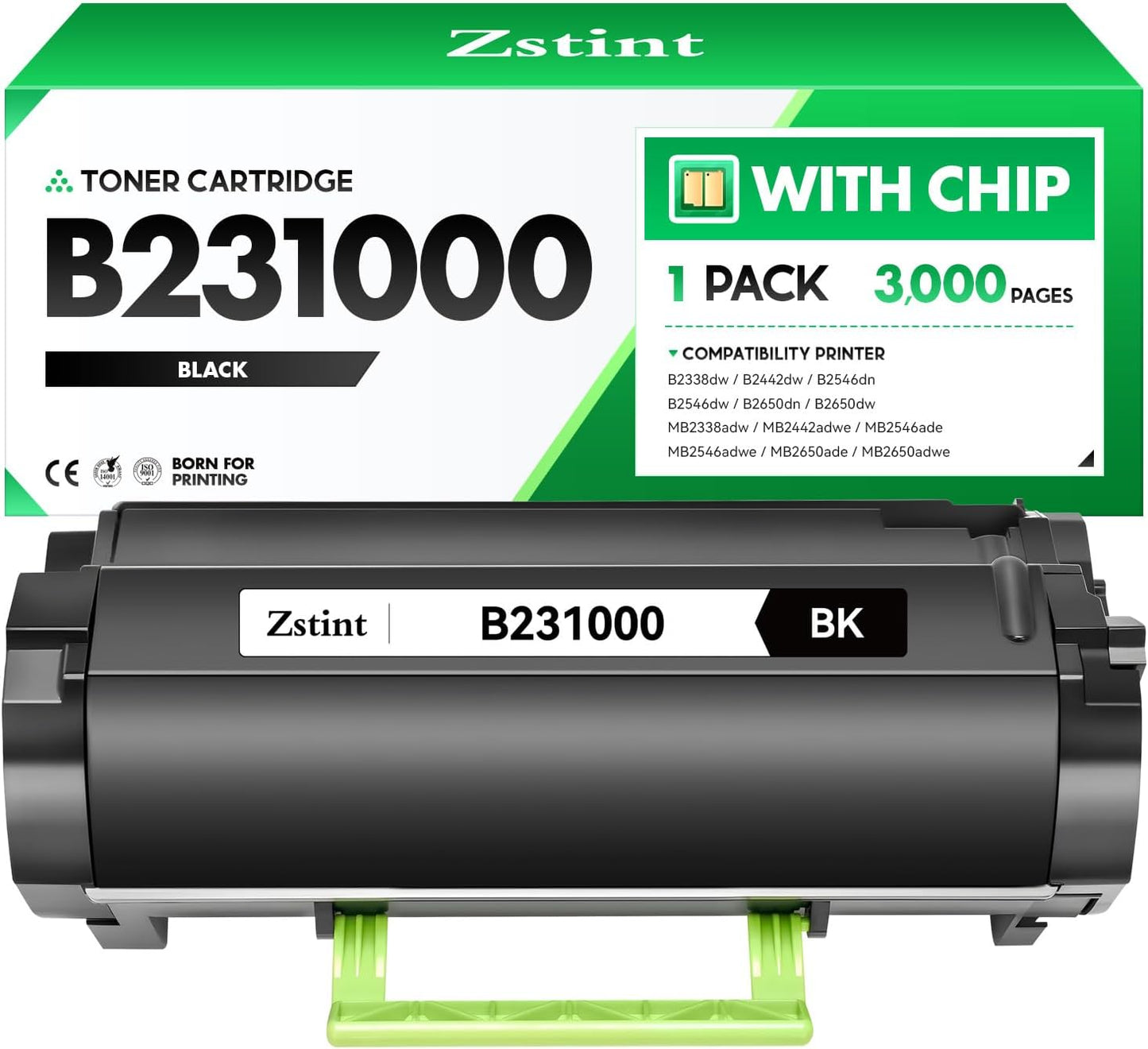 B231000 Toner Cartridge with chip High Yield Black Replacement for Lexmark B231000 Toner Compatible for Lexmark B2338 B2442 B2546 B2650 MB2338 MB2442 MB2546 MB2650 Laser Printer Ink dw dn adw adwe ade