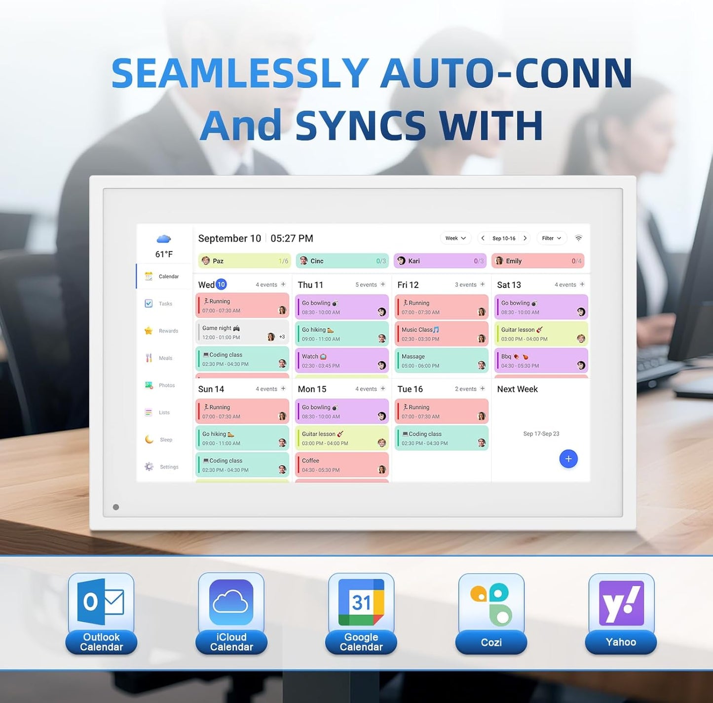 Calendar Digital 10.1 Inch, Digital Frame Combined Smart Touch Screen Electronic Wall Planner Family Organizer Chore for Family Schedules Gift for Mother Mom Women Grandpa