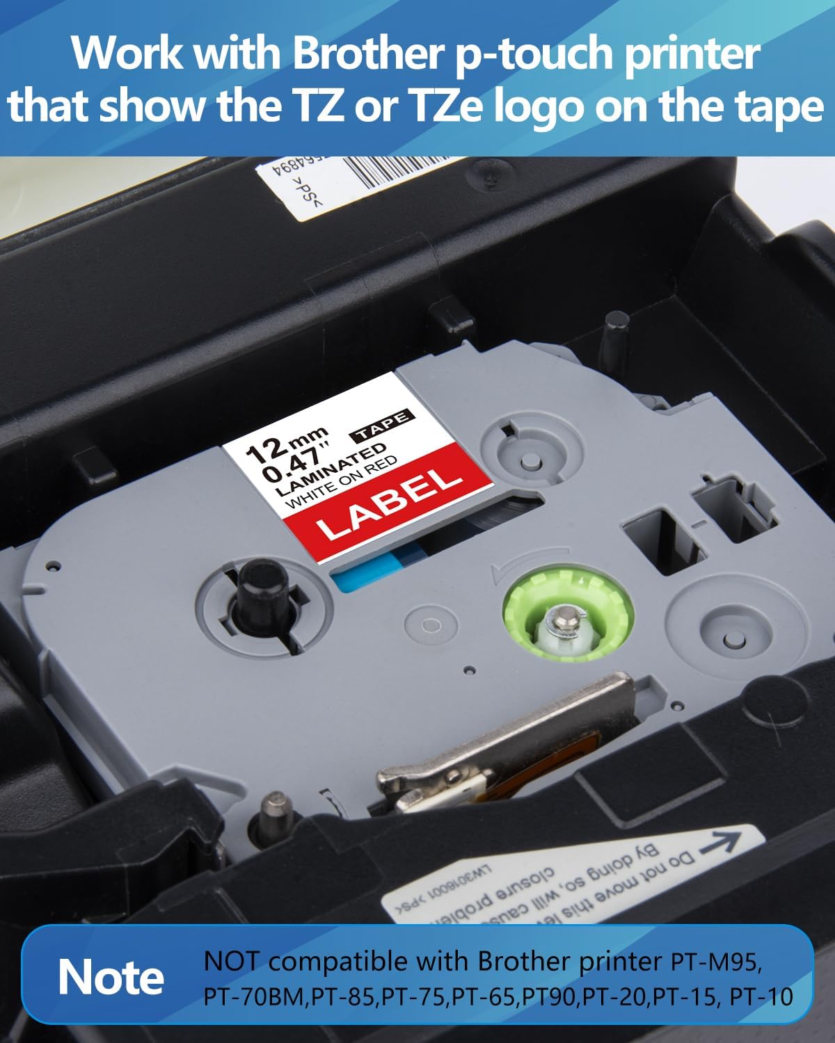 Weemay 3 Pack TZe435 12mm White on Red Laminated Label Tape Compatible with Brother Label Maker Tape TZe-435 TZe 435 TZ-435 TZ435 for PTouch PTD210 PTD220 PTH110BP PTD410 PTD600 Printer, 0.47" x 26.2'