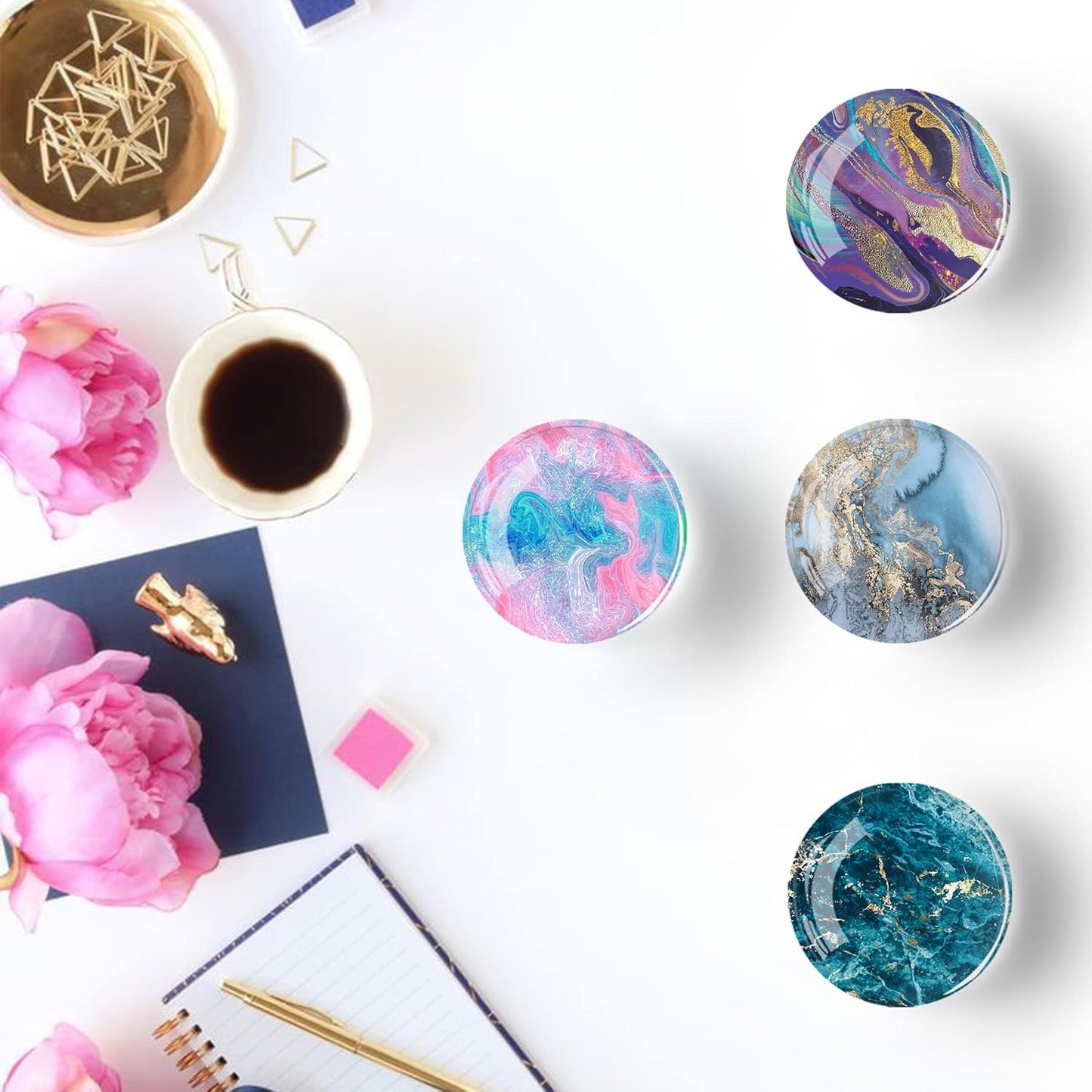 12Pcs Glass Strong Magnetic Refrigerator Magnet Fridge Sticker,Marble Crystal Fridge Magnets Decoration for Crafts,Strong Fridge Magnets for Kitchen, School,Office Whiteboard, Cabinet and Dishwasher