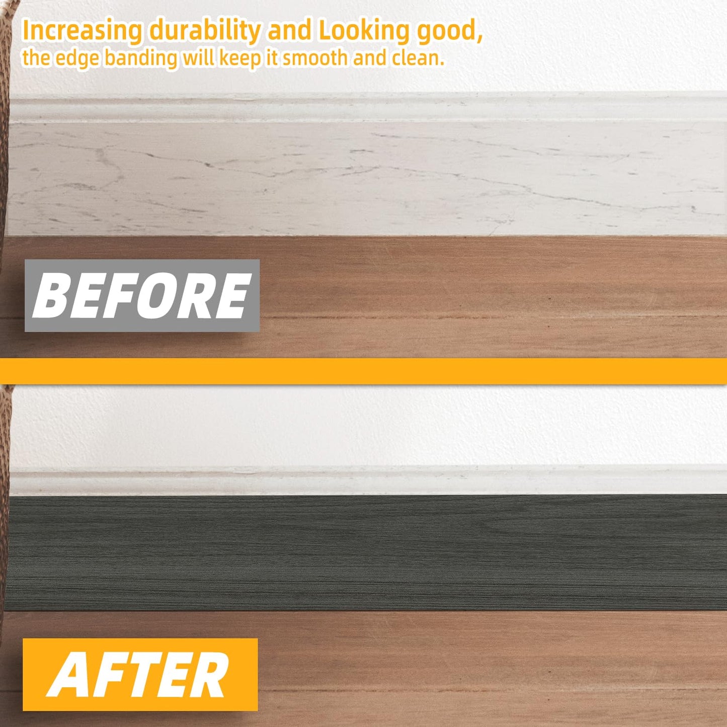 GSCIT Club Dark Walnut Wallpaper, 24 inch X 25ft Self Adhesive Wood Grain Repair Tape Patch for Tables, Chairs, Baseboards, Doors, Windows, Floors, Handicraft DIY.