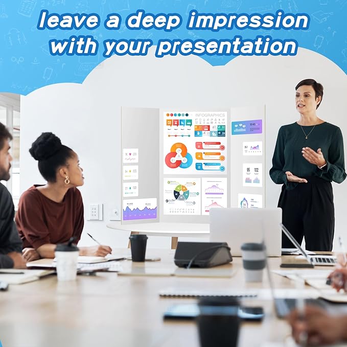 VinTS 12PCS Trifold Poster Board 36" x 48" White Trifold Display Boards,Large&Sturdy Foldable Poster Board for School Projects, Science Fair,Business Presentations,Exhibitions, Event Displays