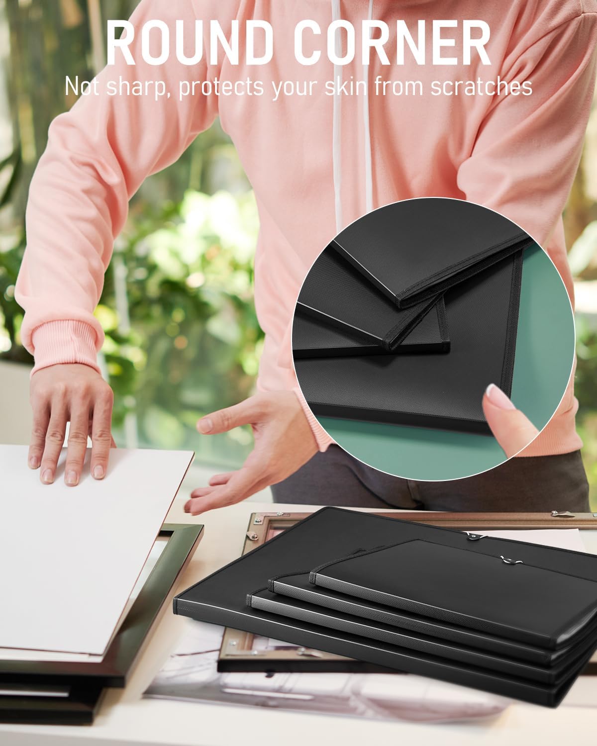 Nicpro 11x14 Art Portfolio Folder, 30 Pockets Display 60 Pages Art Painting Portfolio Binder with Clear Plastic Sleeves, Presentation Storage Book for Artists Artwork Drawing - (Black)