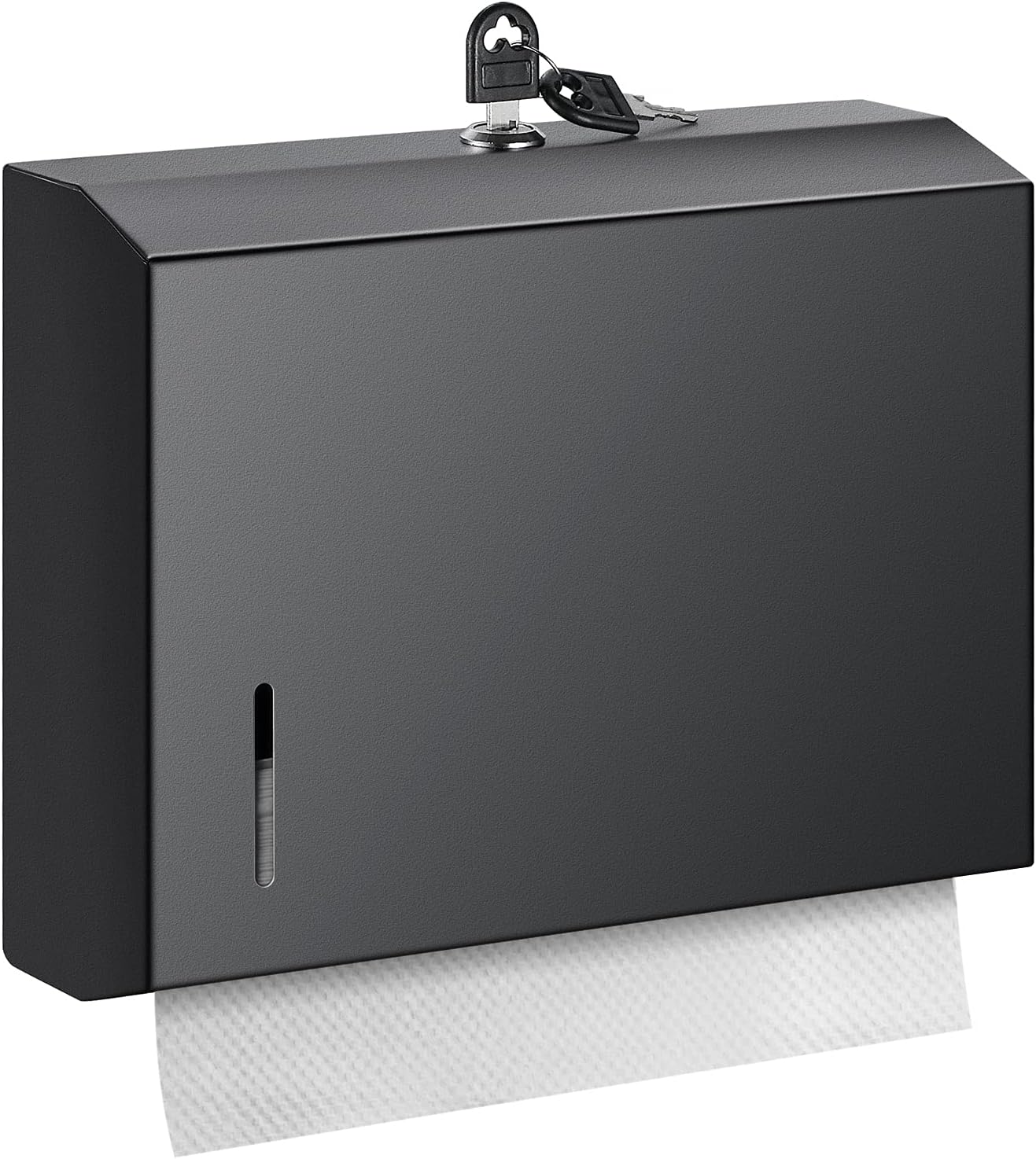 Wall Mounte Commercial Paper Towel Dispensers, 10.4" L x 3.3" D x 8.3" H, Stainless Steel C-Fold Multifold Hand Paper Tissue Holder with Lock