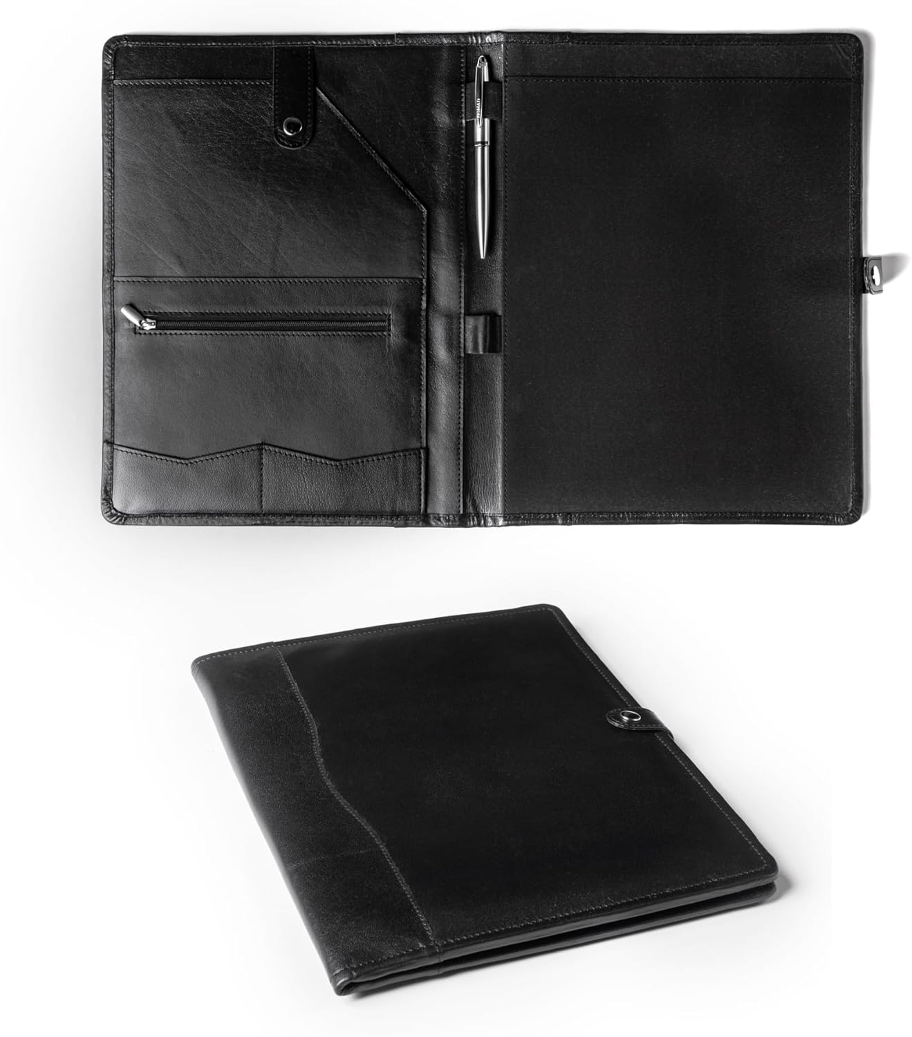 Leather Portfolio - Professional Portfolio Organizer, Resume Folder, Leather Padfolio for Men and Women, Business Portfolio with cardholder, Portfolio Folder - Leather Folder