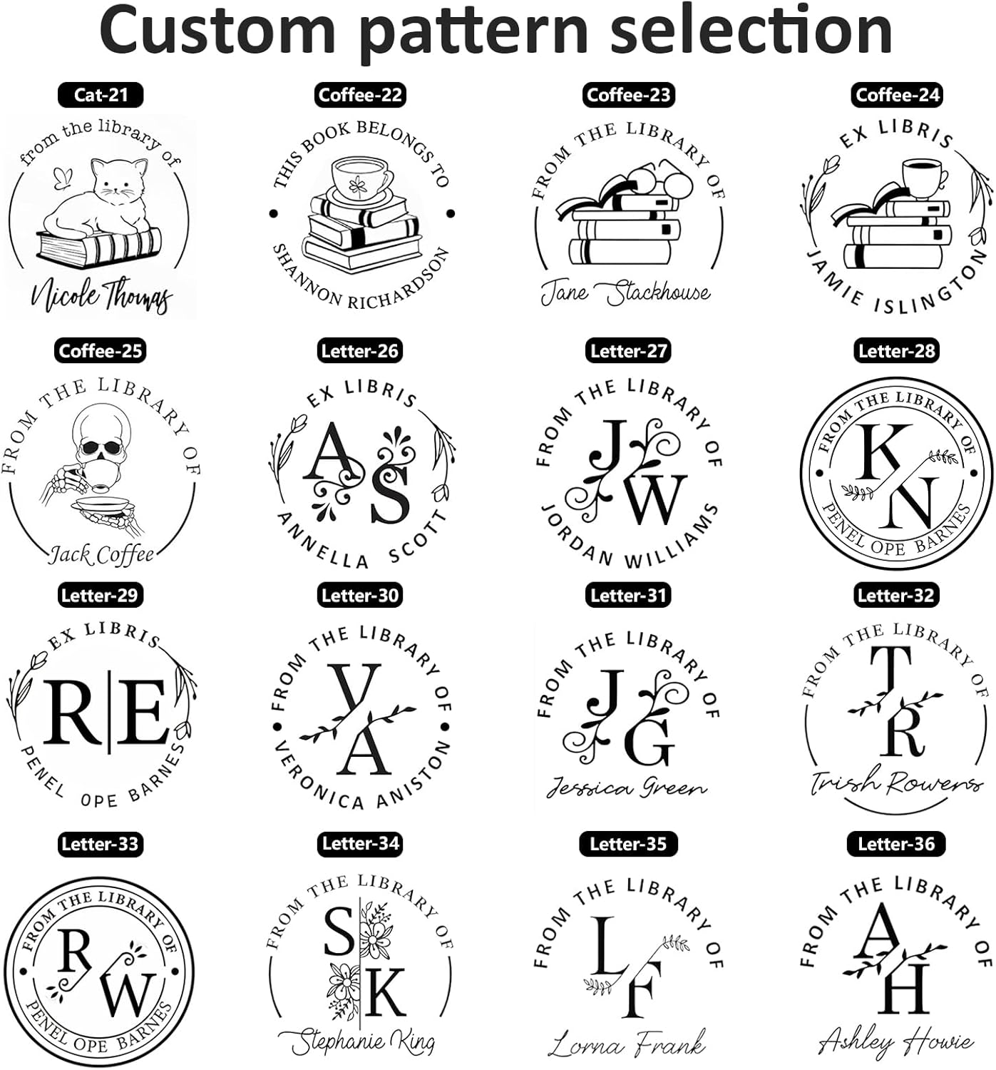 Custom Self-Inking Stamps | Personalized Book Stamp Gift for Book Lovers | 5 Ink Colors (Style10)